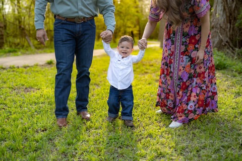 Family walking together outdoors